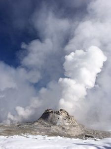 Geyser erupting